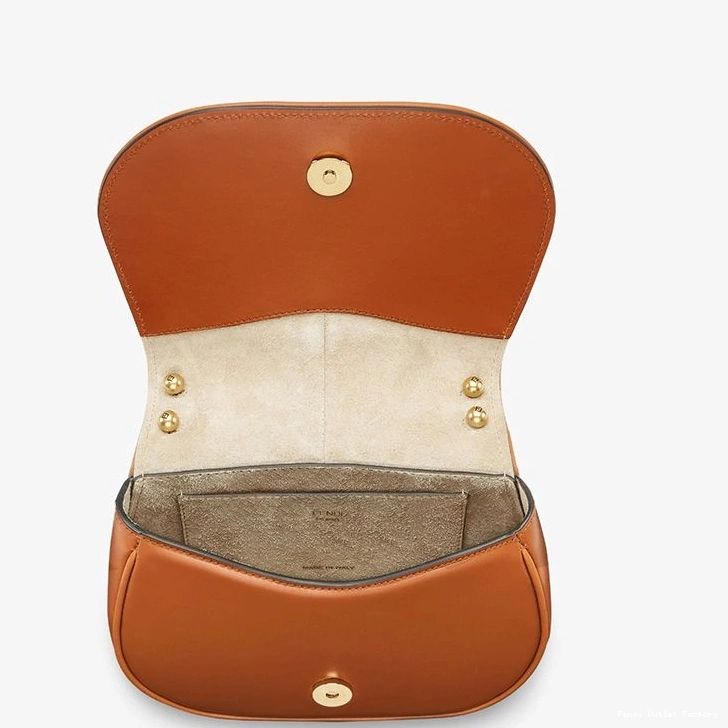 Vintage HOT Calf In Brown Bag Leather Fendi Mini C'mon 0817